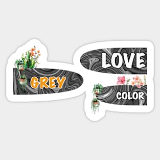 Love Flower Geometric Grey Colorful #44 Sticker